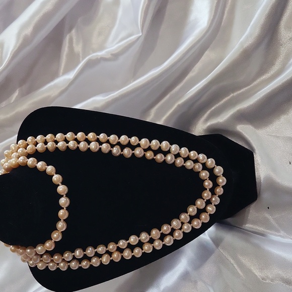 Genuine Pearl double strand necklace and bracelet bundle